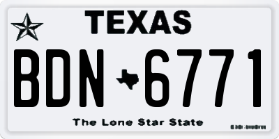 TX license plate BDN6771