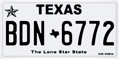 TX license plate BDN6772