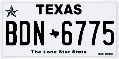 TX license plate BDN6775