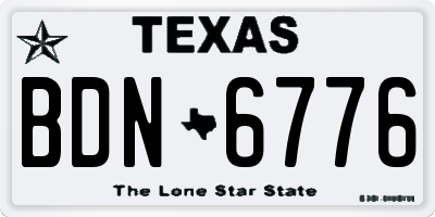 TX license plate BDN6776