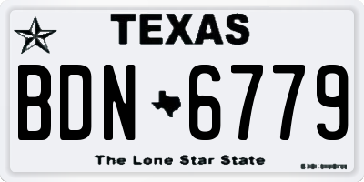 TX license plate BDN6779