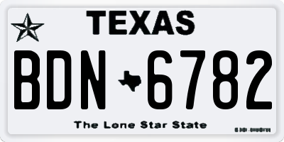 TX license plate BDN6782