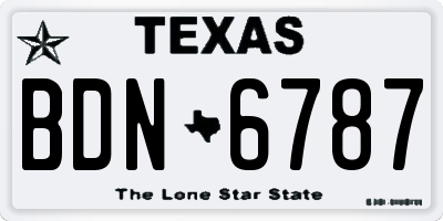 TX license plate BDN6787