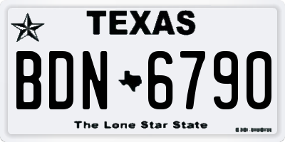 TX license plate BDN6790