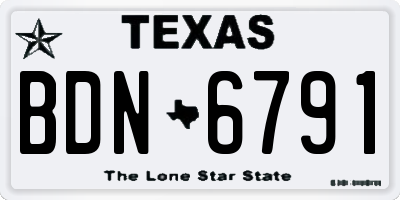TX license plate BDN6791