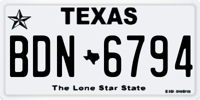 TX license plate BDN6794