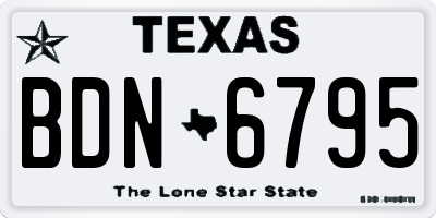 TX license plate BDN6795