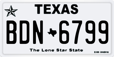 TX license plate BDN6799