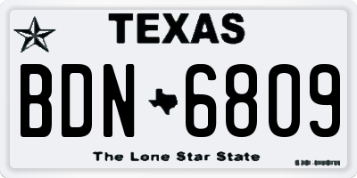 TX license plate BDN6809
