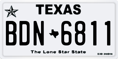 TX license plate BDN6811