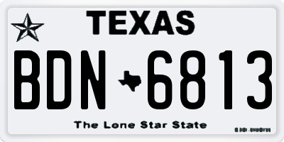 TX license plate BDN6813