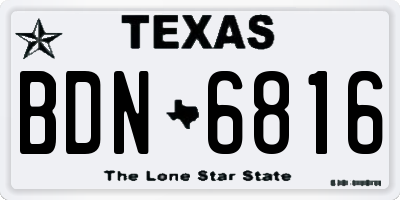 TX license plate BDN6816