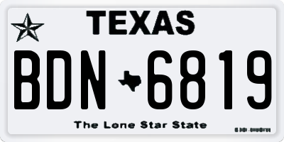 TX license plate BDN6819