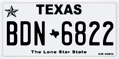 TX license plate BDN6822