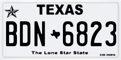 TX license plate BDN6823