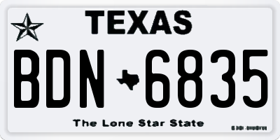 TX license plate BDN6835