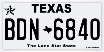 TX license plate BDN6840