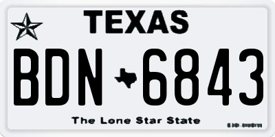 TX license plate BDN6843