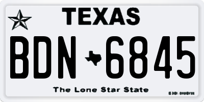 TX license plate BDN6845