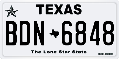 TX license plate BDN6848