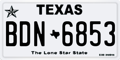 TX license plate BDN6853