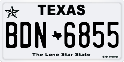 TX license plate BDN6855