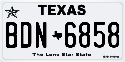 TX license plate BDN6858