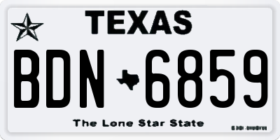 TX license plate BDN6859