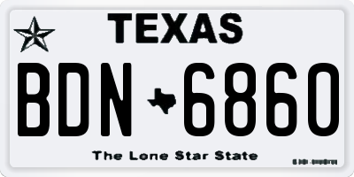 TX license plate BDN6860