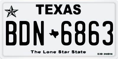 TX license plate BDN6863