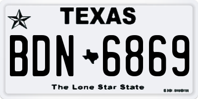 TX license plate BDN6869
