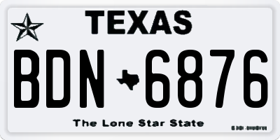 TX license plate BDN6876