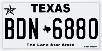 TX license plate BDN6880