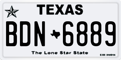 TX license plate BDN6889