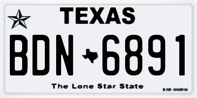 TX license plate BDN6891
