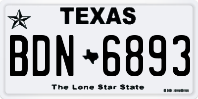 TX license plate BDN6893