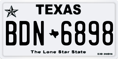TX license plate BDN6898