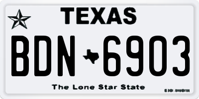 TX license plate BDN6903