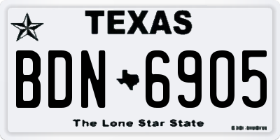 TX license plate BDN6905