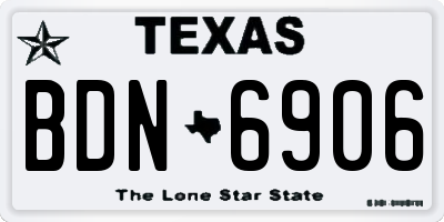 TX license plate BDN6906