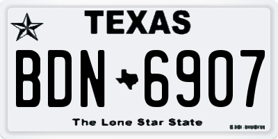 TX license plate BDN6907