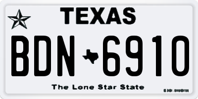 TX license plate BDN6910