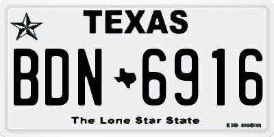 TX license plate BDN6916