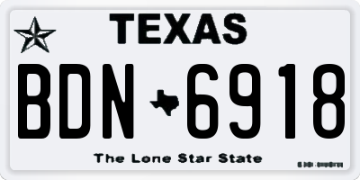 TX license plate BDN6918