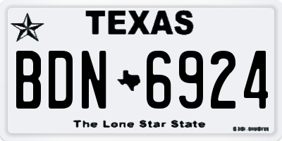 TX license plate BDN6924