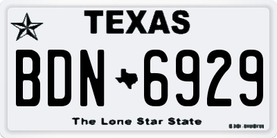TX license plate BDN6929
