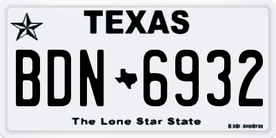 TX license plate BDN6932