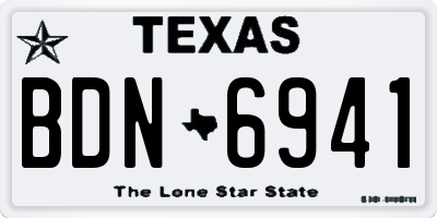 TX license plate BDN6941