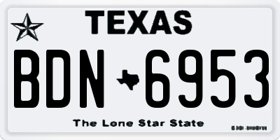 TX license plate BDN6953