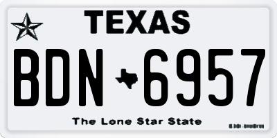 TX license plate BDN6957